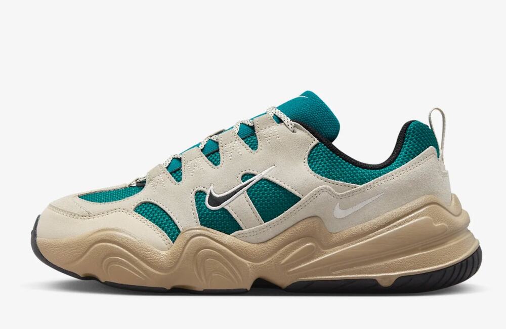 Nike Tech Hera Sneaker Shoe Mens 9.5 New FJ9532-110 Light Orewood Geode Teal